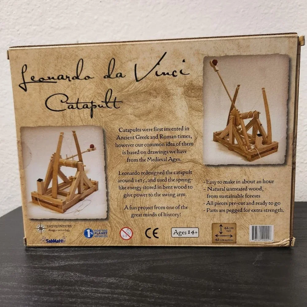 NEW Wood Leonardo da Vinci Catapult Model Craft Kit School History Engineering